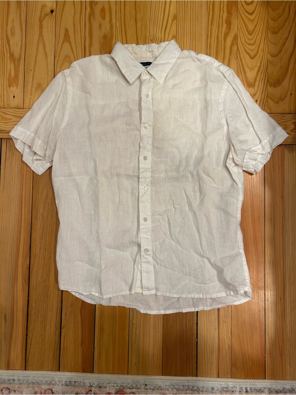 Perry Ellis White Short Sleeve Button-Up Shirt